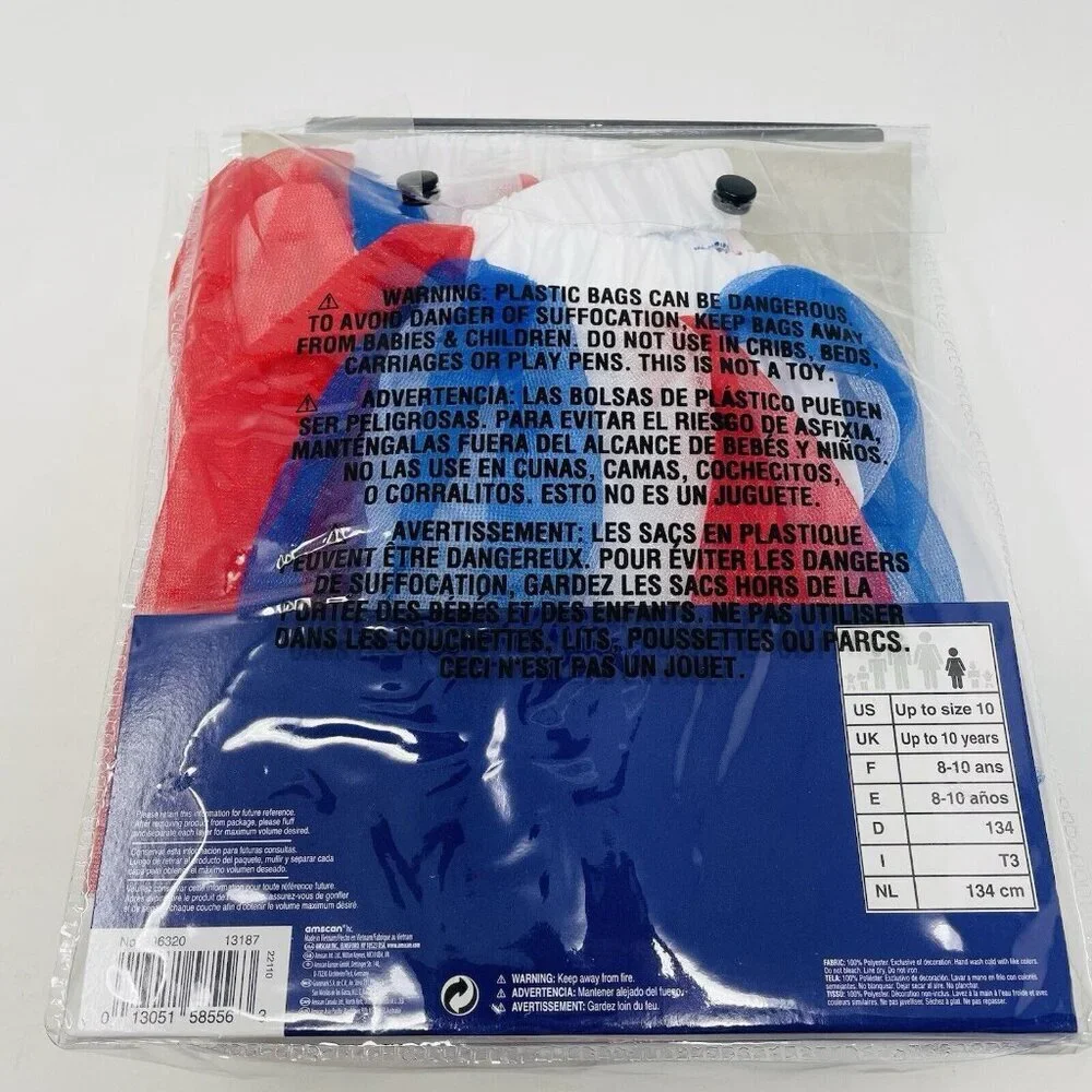 Child Size S/M Patriotic‎ Red White Blue Americana Mesh Tutu Play Halloween 408